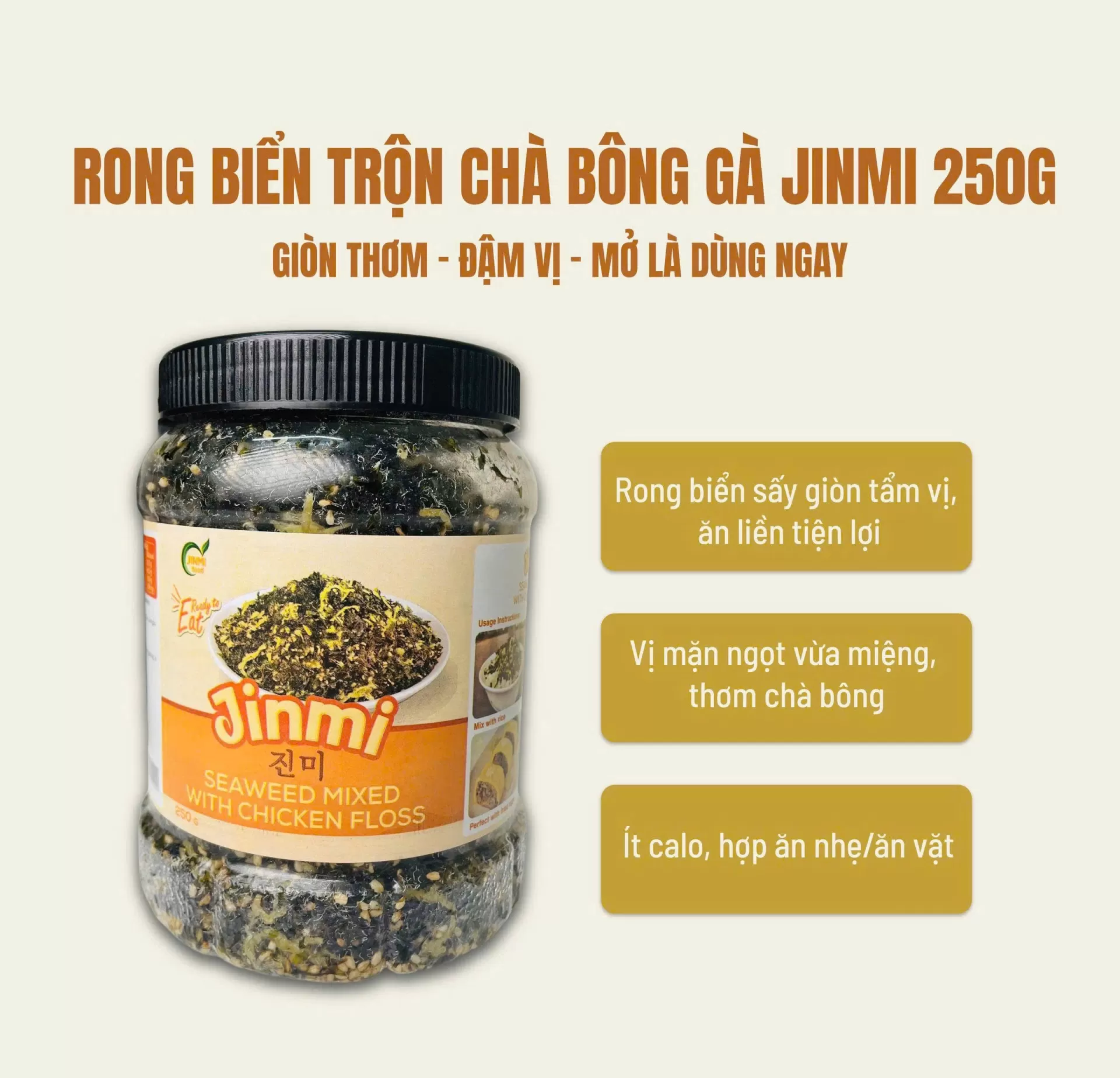 Rong biển trộn chà bông gà Jinmi 250gr