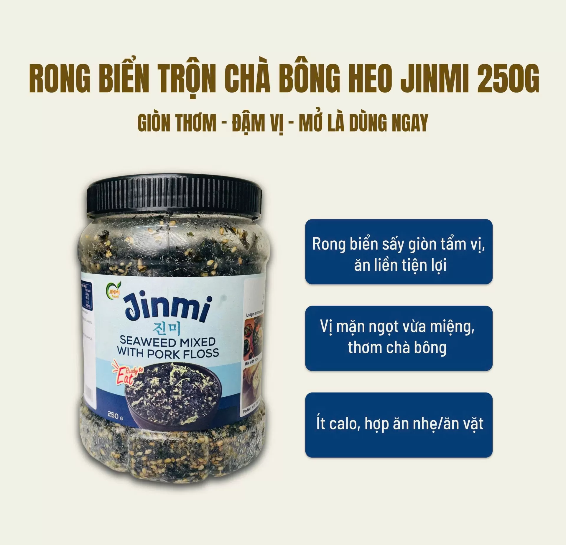 Rong biển trộn chà bông heo Jinmi 250gr